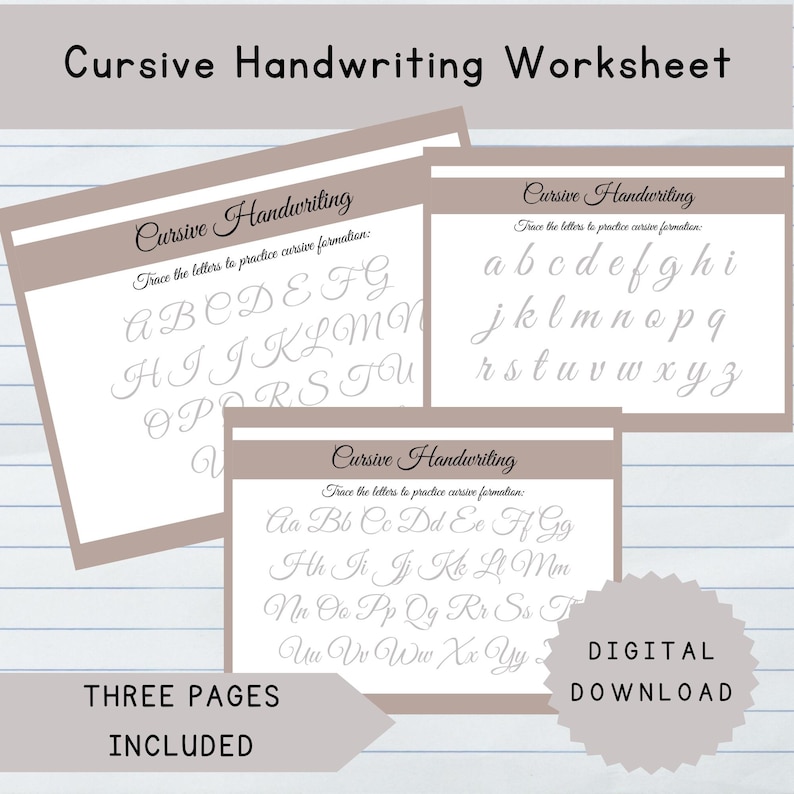 Cursive Handwriting Worksheets | Learn Cursive Writing, Trace Cursive ...