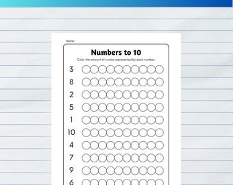Counting to 10 Worksheet - Preschool and Kindergarten Math Printable - Number Recognition and Counting Activity for Kids