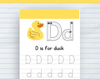 Letter D Tracing Worksheet | Preschool Letter D | Learn Letter D | D Writing Practice