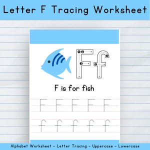 Letter F Tracing Worksheet | Learn Letter F | Preschool F | F Writing Practice