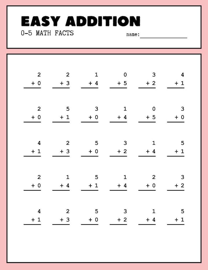 Basic Addition Worksheet | Preschool Math Printable | Kindergarten ...