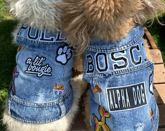 Custom Dog Jacket, Denim DOG Jacket, Denim DOG Vest, Dog Personalized, Jean Jackets Custom, Dog Coat, Dog Denim, Dog Clothes, Dog Gifts