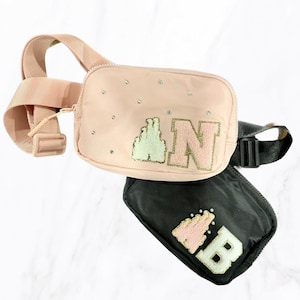 Personalisierte Gürteltasche; Gürteltasche Individuell mit Aufnäher, Buchstaben, Bling; Aufnäher Tasche; Personalisierte Bauchtasche; Kundenspezifisches Geschenk Bachelorette Braut