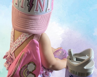 Aangepaste Fanny Pack voor peuter | Aangepaste Fanny Pack met patches, letters, bling; Patchzak; Aangepaste cadeau voor peuter
