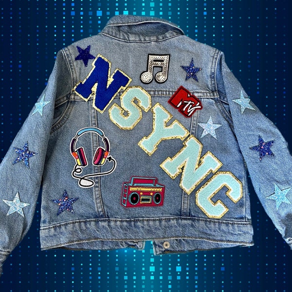 NSYNC Jean Jacket, Custom Denim Jacket, Personalized Denim, Personalized Baby Toddler Kids Jacket, *NSYNC Gift, Toddler Gift, 90s Jean