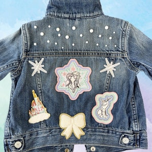 Frozen Jean Jacket, Custom Denim Jacket, Personalized Denim, Personalized Baby Toddler Kids Jacket, Frozen Elsa Gift, Toddler Gift, 90s Jean