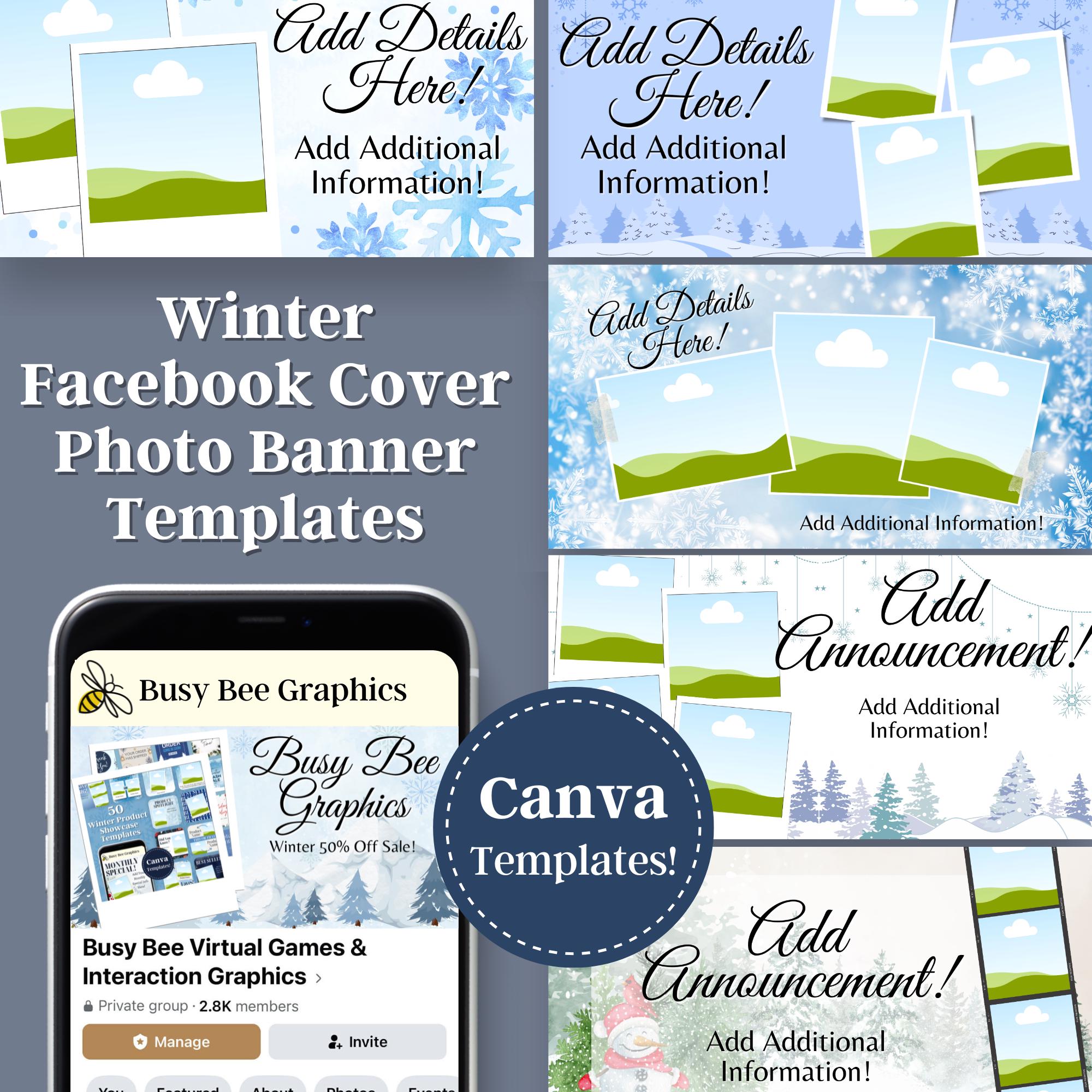 冬のFacebookカバーバナー - 中小企業や直販ソーシャルメディア向けのCanvaテンプレート40選