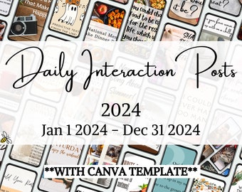 CUSTOM 2024 Social Media Daily Interaction Posts (incl. graphics & captions with links to Cinch Share, Post My Party, and Boards)