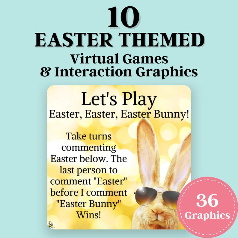 Easter Virtual Event Easter Virtual Party Games - Social Media Engagement Graphics - Etsy