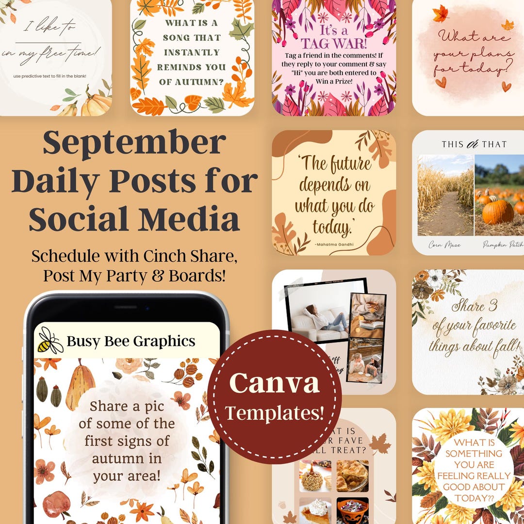 September Posts SEPTEMBER 2024 Daily Posts - Graphics, Captions, Scheduling Links ...