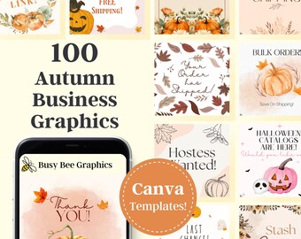 Herbst Business Grafik Bundle - Social Media Canva Vorlagen