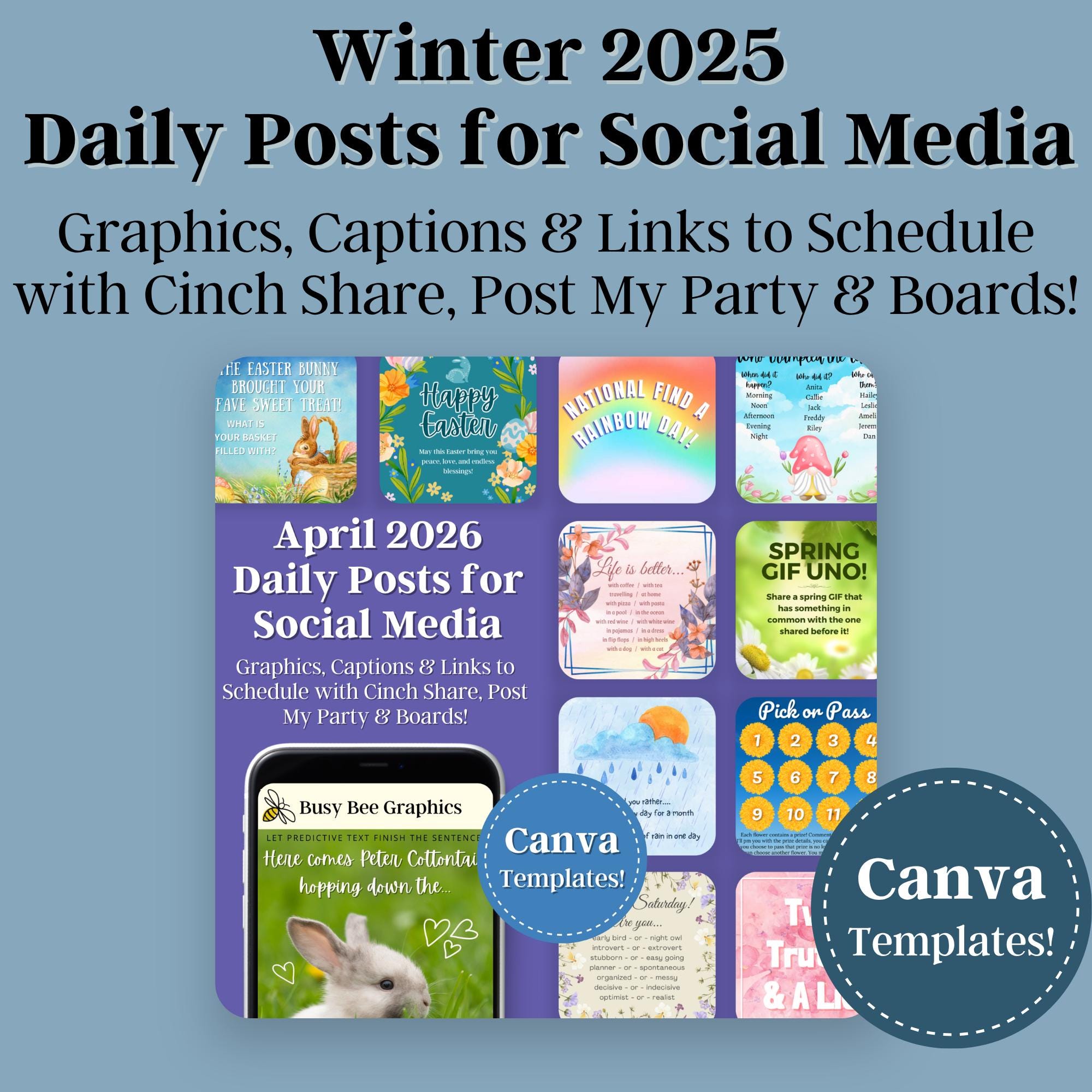 Winter 2026 Daily Interaction Posts Bundle - Graphics, Captions ...