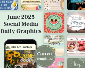 CUSTOM JUNE 2025 Social Media Canva Templates, Editable Facebook Post, Instagram Engagement, Small Business Template, Direct Sales Marketing