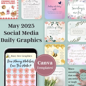 Custom MAY 2025 Social Media Canva Templates, Editable Facebook Posts, Instagram Engagement, Small Business Template, Direct Sales Marketing