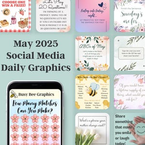 Sociale media-graphics van MEI 2025. Betrokkenheidsberichten, Facebook, Instagram, Small Business-bundel, Sjabloon voor directe verkoop, Socialmediamanager