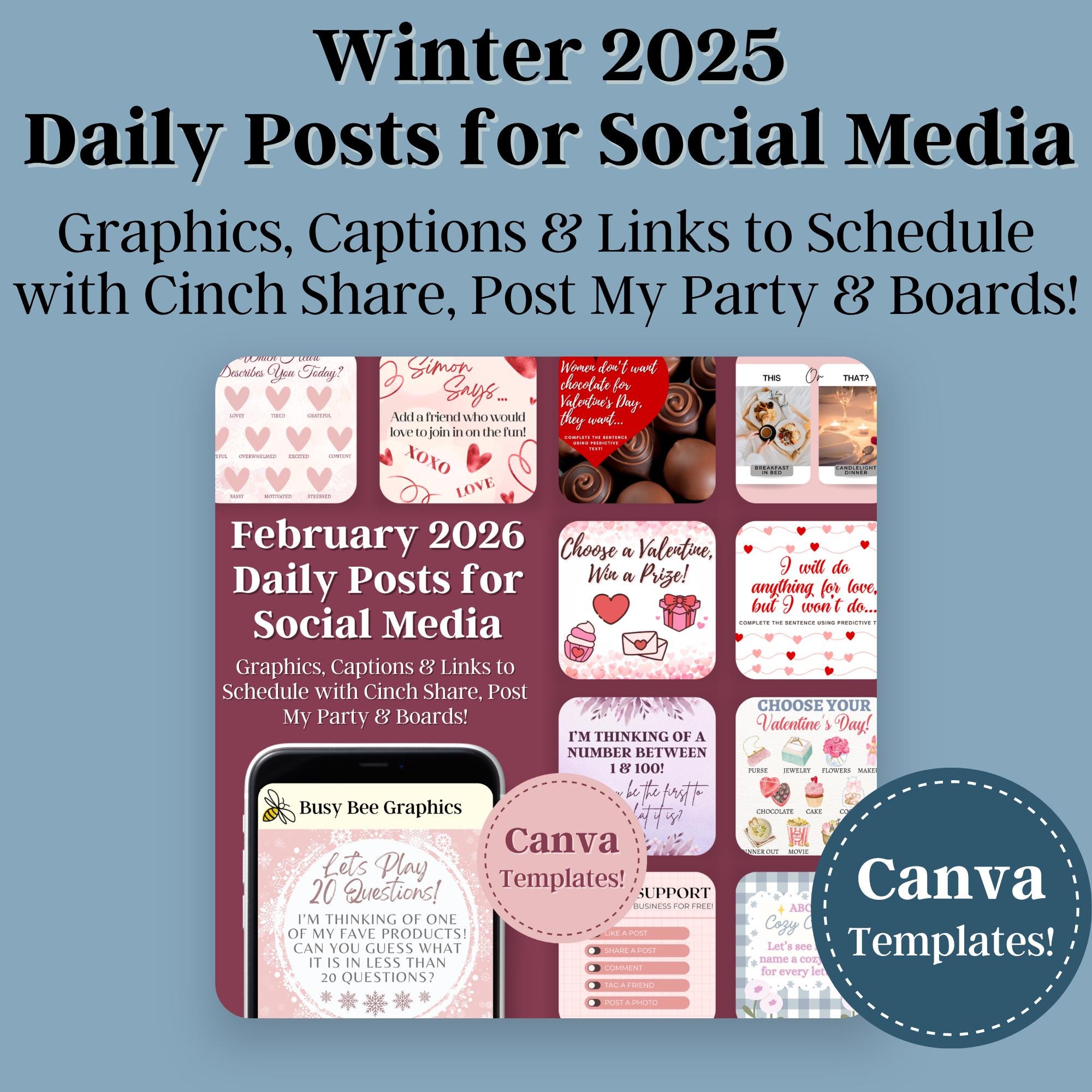 Winter 2026 Daily Interaction Posts Bundle - Graphics, Captions ...