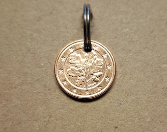 2004 1-Cent Euro Keyring – Your personal lucky charm, anniversary, birthday, coin, luck, pendant, jewelry