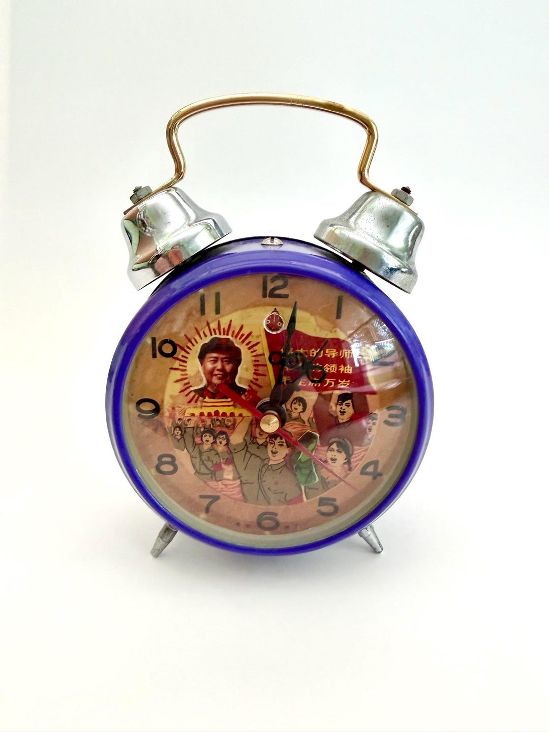 昭和レトロ 手動サイレン③ 手回し 警報 アンティーク インテリア 雑貨 Vintage 1997 Chinese Mao Clock With Moving Flag-waving Figure