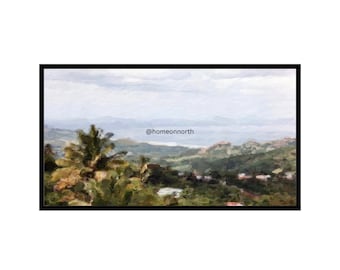 Hawaii Ocean View Palm Trees Landscape for Samsung Frame TV Art