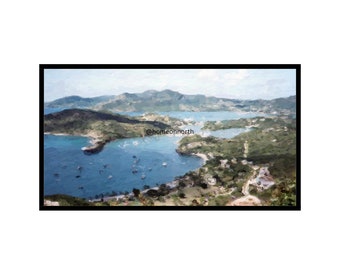 Tropical Island Port Landscape for Samsung Frame TV Art