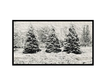 Winter Snow Pine Trees Landscape for Christmas Holidays Samsung Frame TV Art