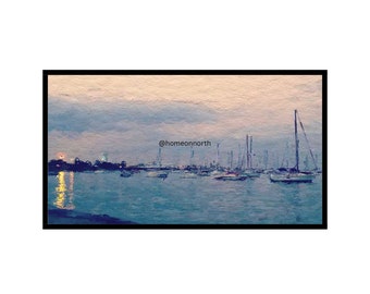 Chicago Monroe Harbor Sailboats Landscape for Samsung Frame Art