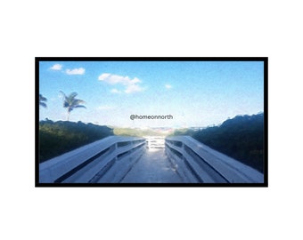 Beach Boardwalk Palm Trees Landscape for Samsung Frame TV Art