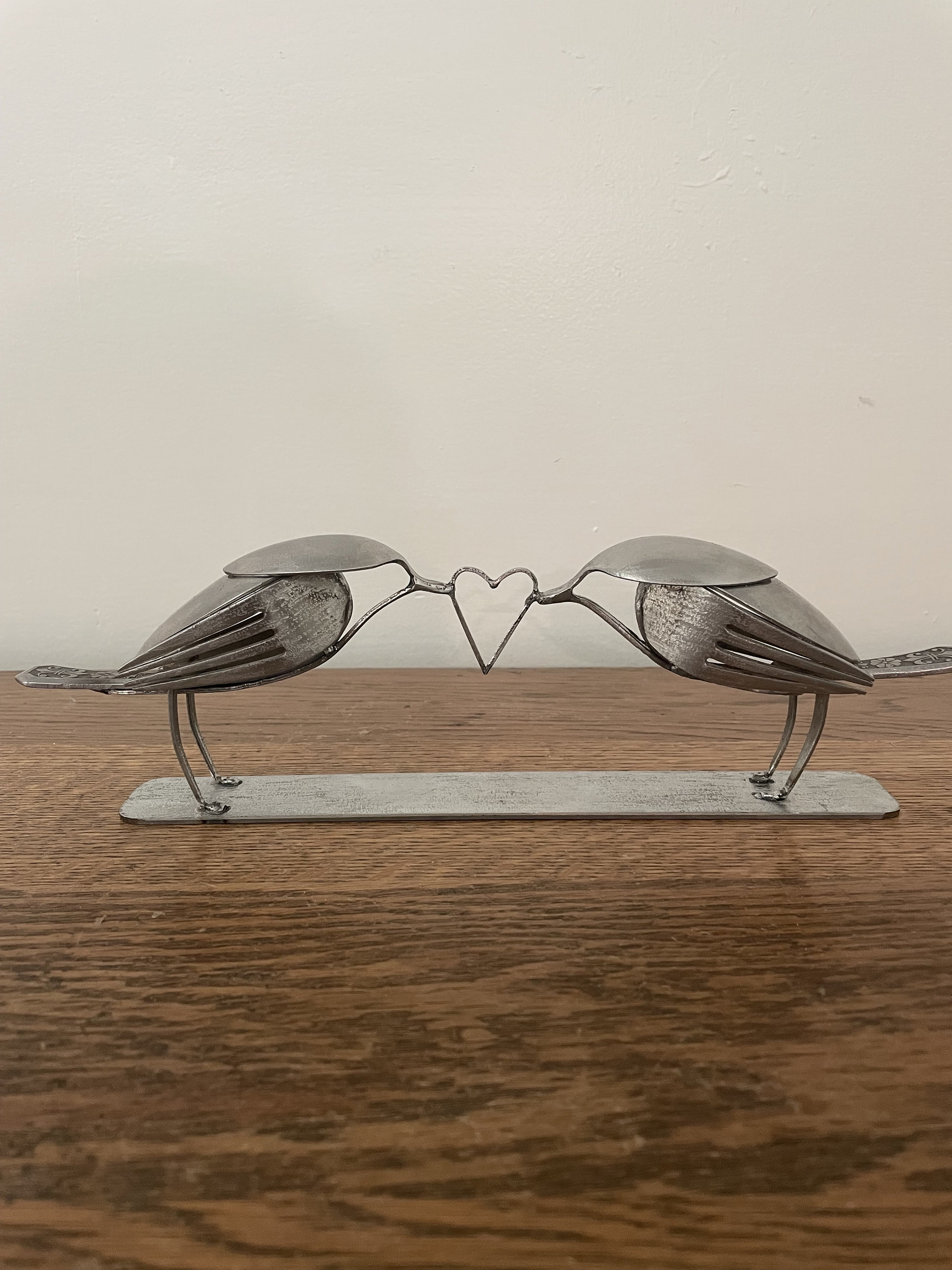 Scrap Metal Love Birds Sculpture Etsy
