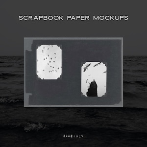 May include: Two black scrapbook paper mockups with white borders. The top mockup shows a flock of birds in flight. The bottom mockup shows a silhouette of a person standing on a rock.