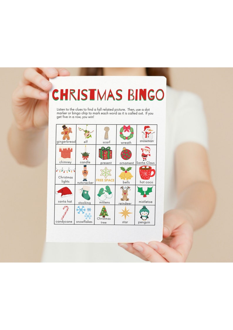 Christmas Bingo Cards Printable Christmas Bingo Christmas Etsy