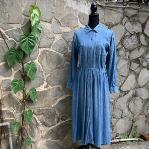 Vintage denim maxi dress