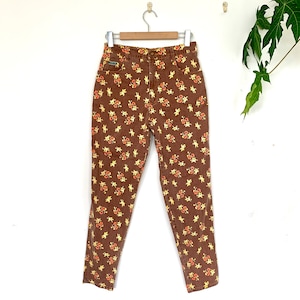 Vintage red floral sport jeans