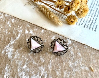 Vintage silver & pink earrings