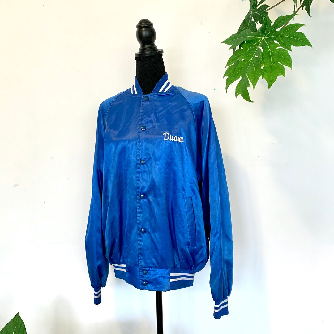 Japanese Vintage Blue Baseball Jacket Etsy