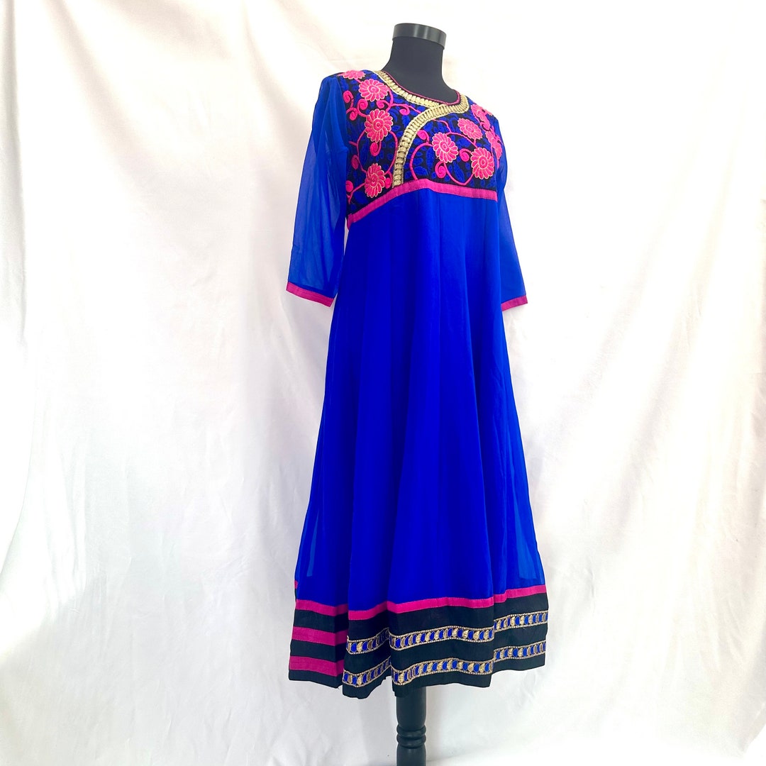 Blue Indian Folk Dress - Etsy