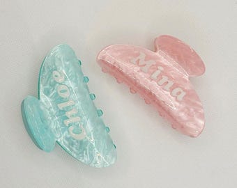 Personalized gifts Acrylic Hair Claw with Personalized Name, Multicolor Handmade Clip, Gift for Her, Kawaii Hair Accessories