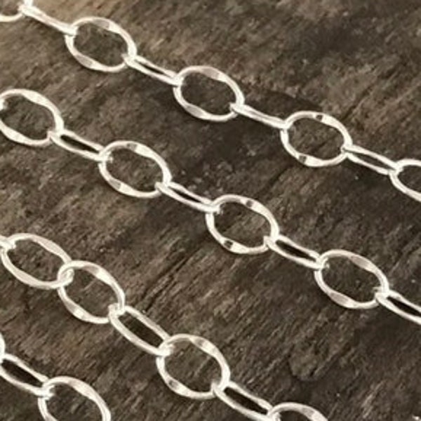 Sterling Silver Cable Chain - Gorgeous Medium to Large Links Bracelet or Necklace Chain - 5mm x 3.7mm SS - 925 - Sold by the Foot - CH21