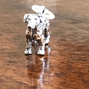 Woof Woof - Sterling Silver Dog Charm or Pendant - 3D Realistic Details - Pet - Labrador Retriever - Puppy Love - or Pendant Dangle C434