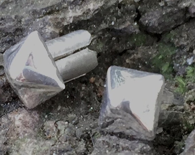 Sliver Rivets Sterling Silver Rivets - Square Diamond Shaped - 2 Leather Rivets - Use ...
