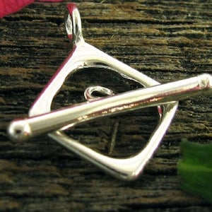 Sterling Silver Toggle Clasp - Diamond Shaped - Smooth Symmetry - 12.5mm 1 or 3 Toggle Sets - Legacy Silver Supplies T70/a
