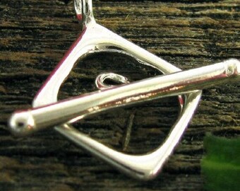 Knebelverschluss aus Sterlingsilber - Diamantförmig - Glatte Symmetrie - 12.5 mm