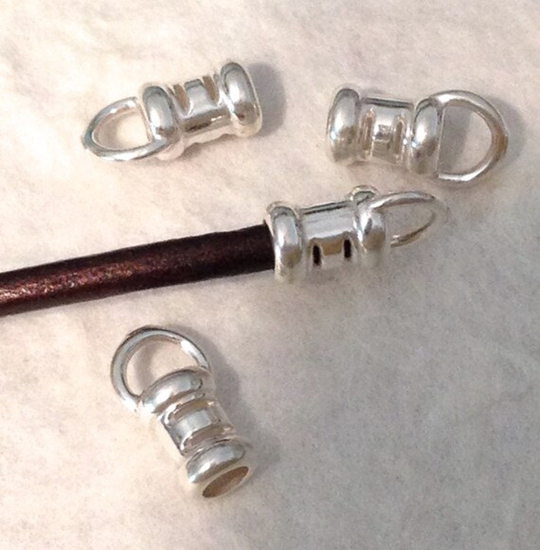 6mm Sterling Silver Crimp End Cap Beads 2.5mm ID .925 End Caps Crimp