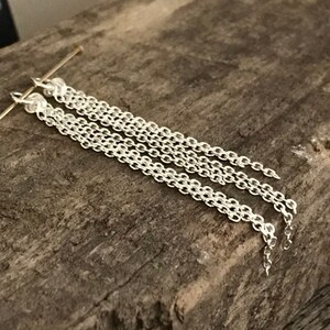 Corrente de prata esterlina com borla - 52 mm - Lustres de 2 polegadas - Anel fechado com 4 pingentes de corrente de cabo - 1 par - Legacy Silver Supplies E28 imagem 3