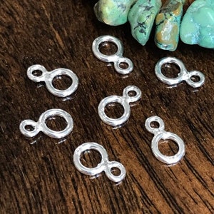 Tiny Sterling Silver Links 10 or 50 Small Figure 8 Connectors 7.3mm  x 4.6mm Round - Legacy Silver Supply - L12/a