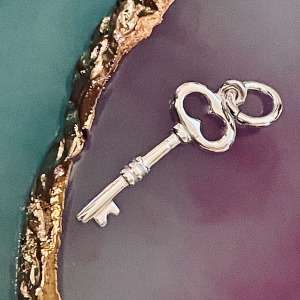 NEW! Sterling Silver Key Charm - Victorian Skeleton Key Boho Romantic Pendant - 23.3mm Dangle with Ring Bail - Legacy Silver Supplies C29