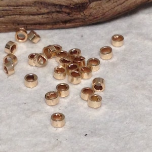 Gold Filled Crimp Beads - 2mm x 1mm Gold Filled Crimping Tubes   - Beading and Stringing Supplies - Crimps - Legacy Silver Supplies - CR16/a
