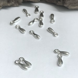 10 Sterling Silver Teardrop Charms Holiday Glitz Sparkly Drops Dangles or Baubles Small 8.5mm Add on Charms Oakhill Silver Legacy Z42 image 4