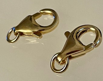 2 Vermeil Gold Karabiner - 14.96mm - Verschluss - Spangen - Schmuck Klauenverschluss - Leggins Silber Zubehör SP27