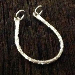 1 Hammered Sterling Silver Charm Holder Pendant - Horseshoe Shaped Pendant - Legacy Silver Supplies P27