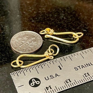 Best Seller! Gold Vermeil Hook and Eye Clasp  - Vermeil Clasps - Jewelry Closure 17.83mm Necklace or Bracelet Finding -LegacySilver T37V/a